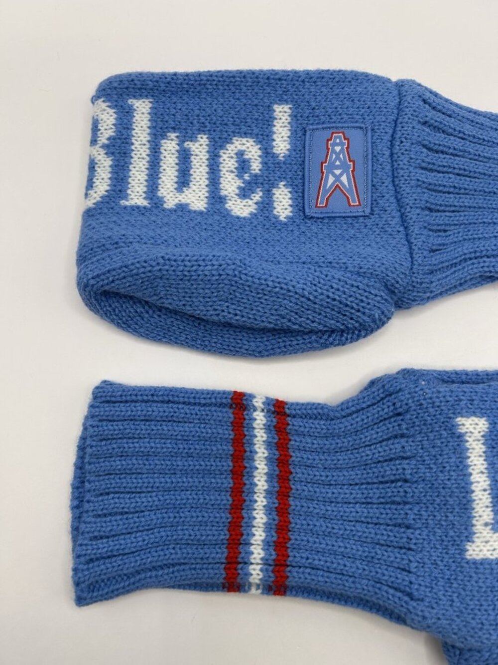 Tennessee Titans Blue Knit Beer Mitten Koozie NFL Set 2 Houston Oilers Glove New - Picture 2 of 16
